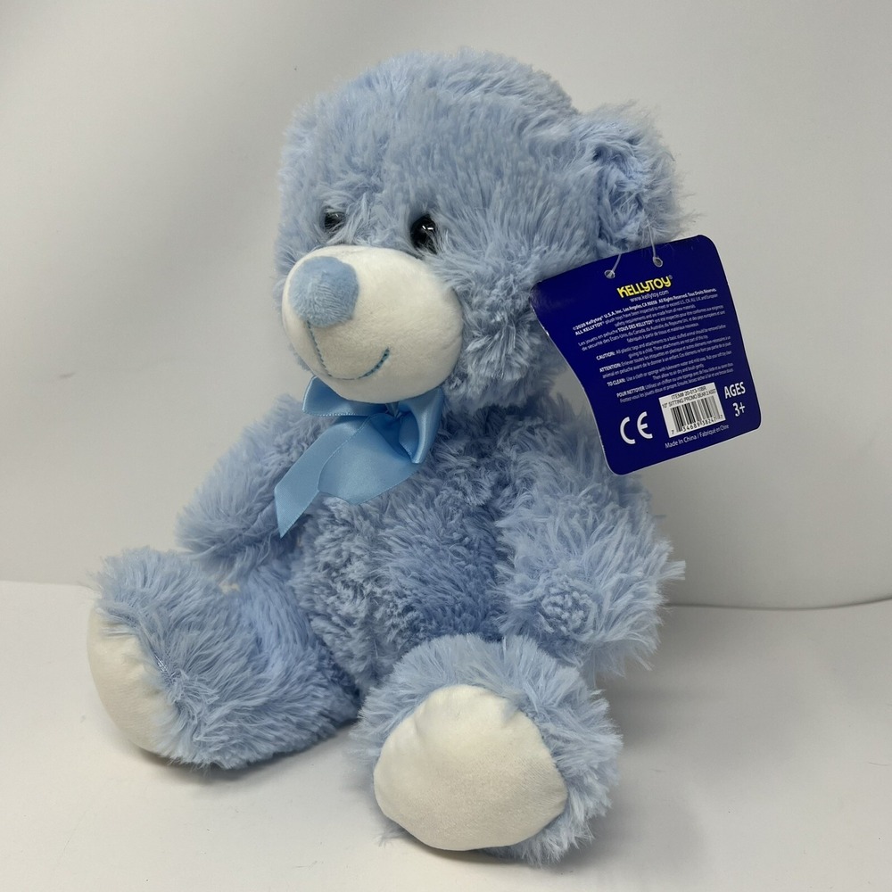 Kellytoy Original Blue Teddy Bear Plush 10" Soft Stuffed Animal Toy 2020 Bow Tie - Picture 11 of 14